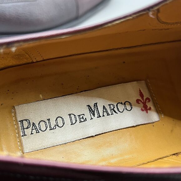 Paolo De Marco Alberta Shoes Men Size 9.5 M Burgundy Leather Cap Toe Low Oxford main image 7